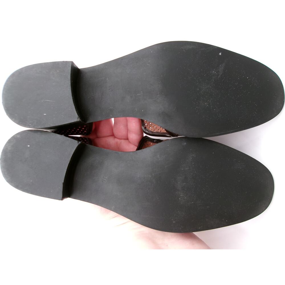Jeffrey Campbell Brown Leather Perforated Slip On Loafers D'Orsay Size 10 - Picture 7 of 10